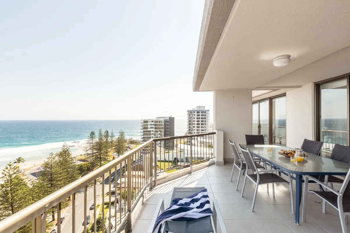 Two bedroom apartment balcony with ocean views